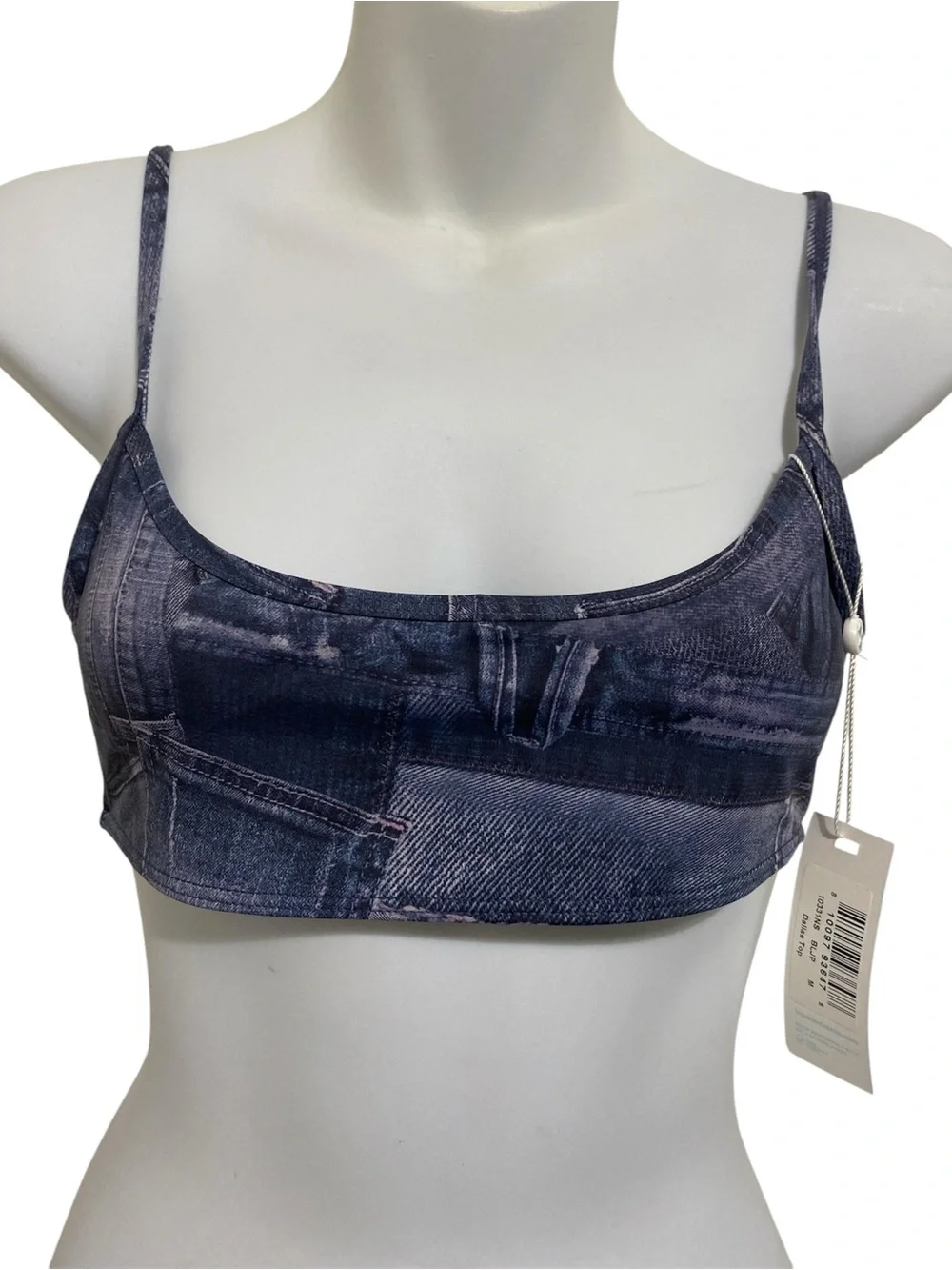 Frankie’s Bikinis Denim Print Dallas Top